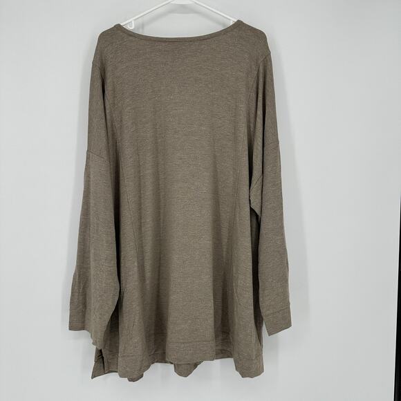 Pure Jill Tranquility Fleece Pullover Womens 4X Brown Oversized Soft Top Cozy - Picture 8 of 9